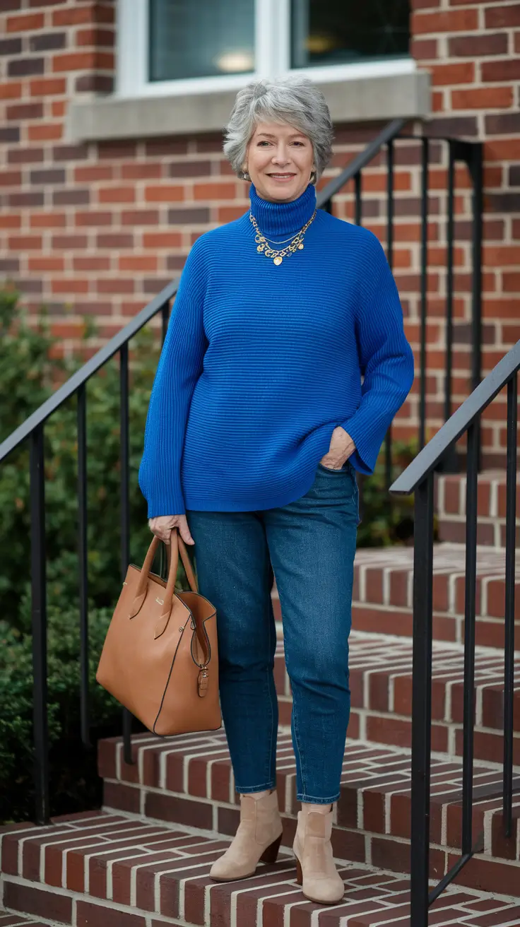 fall fashion outfits women over 60 Electric Blue Confidence Boost