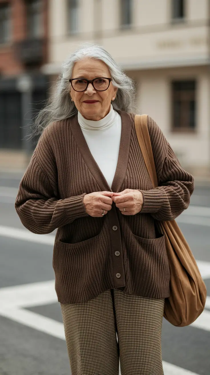 fall outfits for women over 60 classy Cozy Elegance in Earthy Neutrals