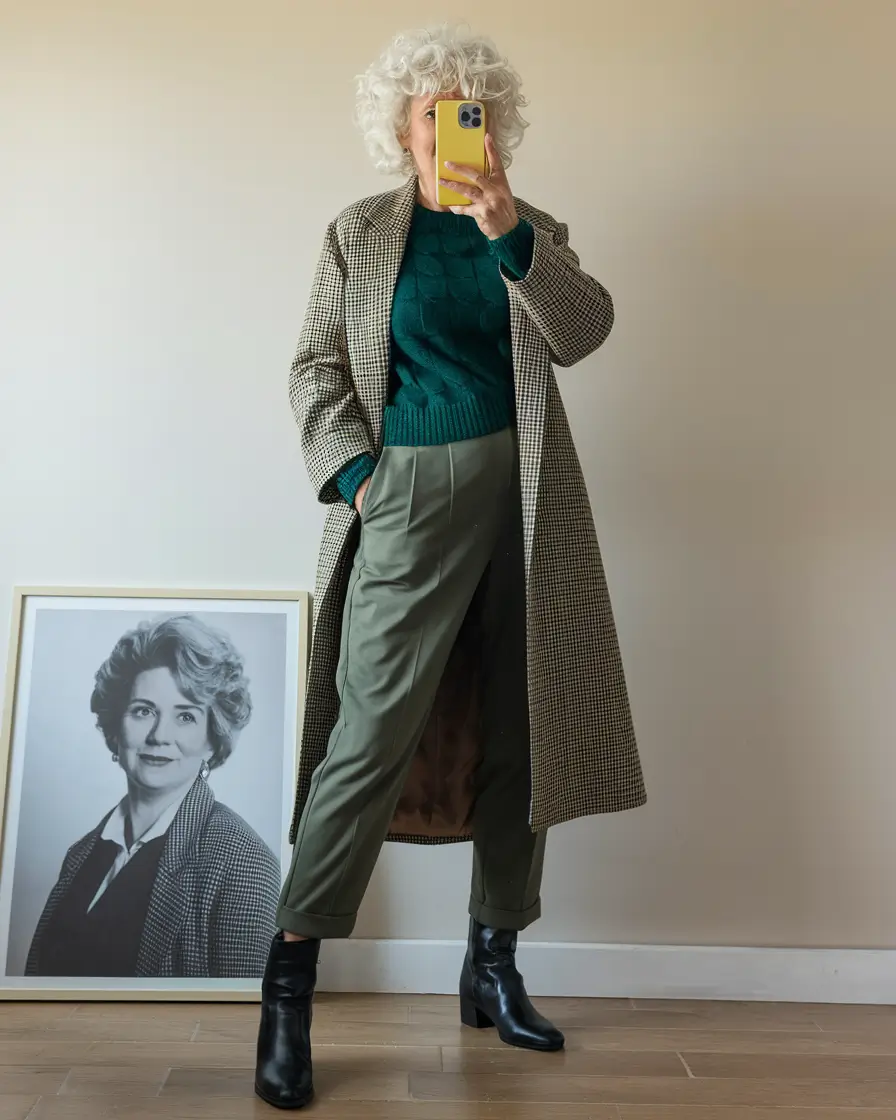 fall outfits women over 60 Structured Layers with Modern Flair
