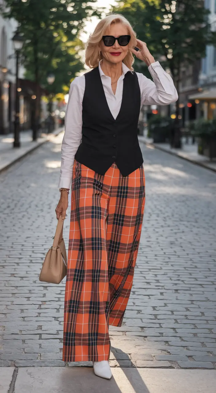 fall outfits for women over 60 chic Autumn Pop with Playful Prints