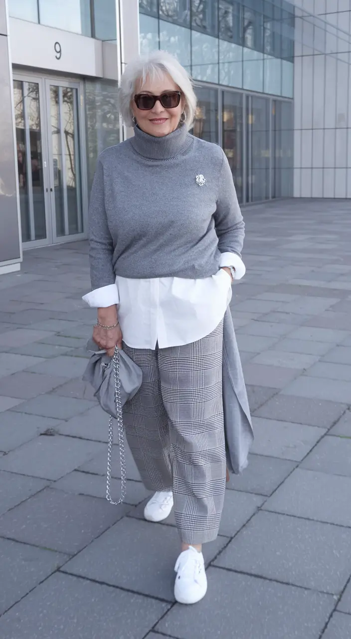 fall outfits for women over 60 casual Layered Cool with a Tailored Twist