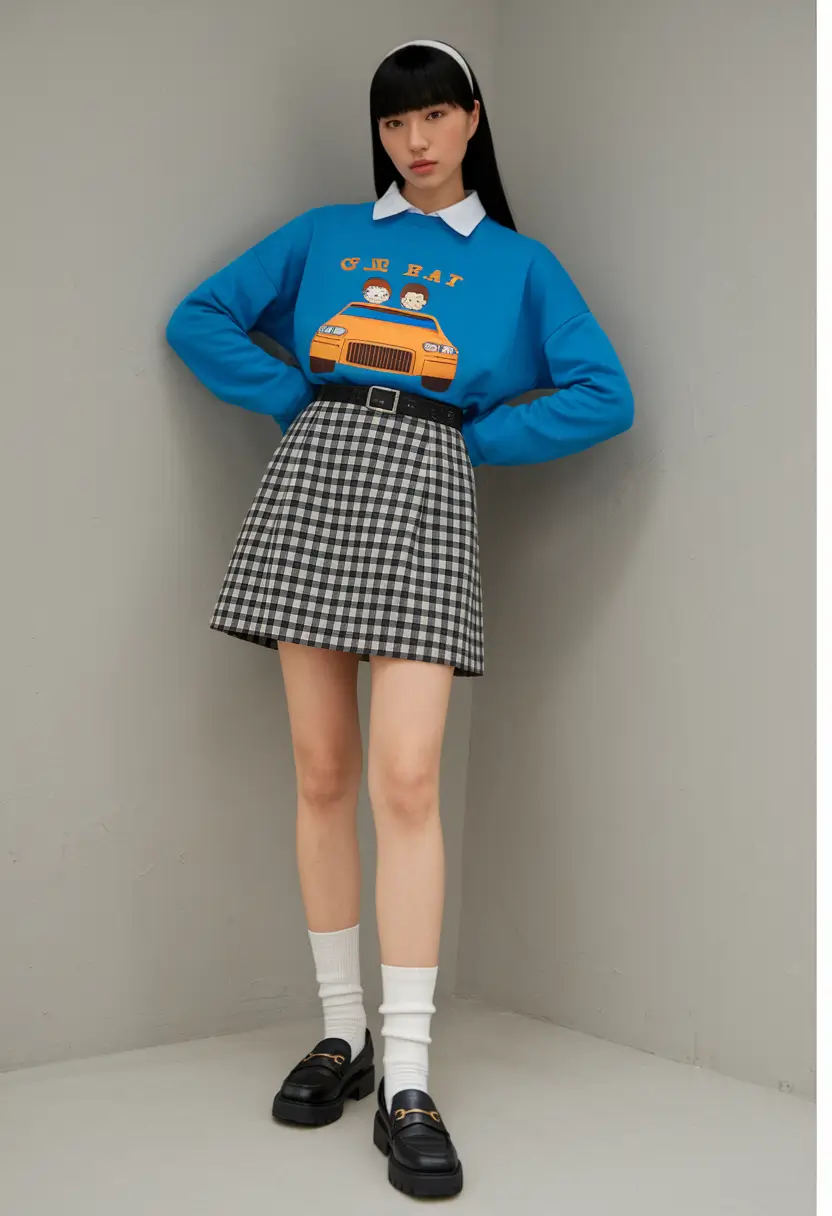 cute school outfits 2025 Playful Graphics and Preppy Vibes