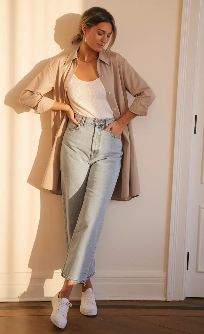 early fall outfits Understated Cool with Timeless Denim