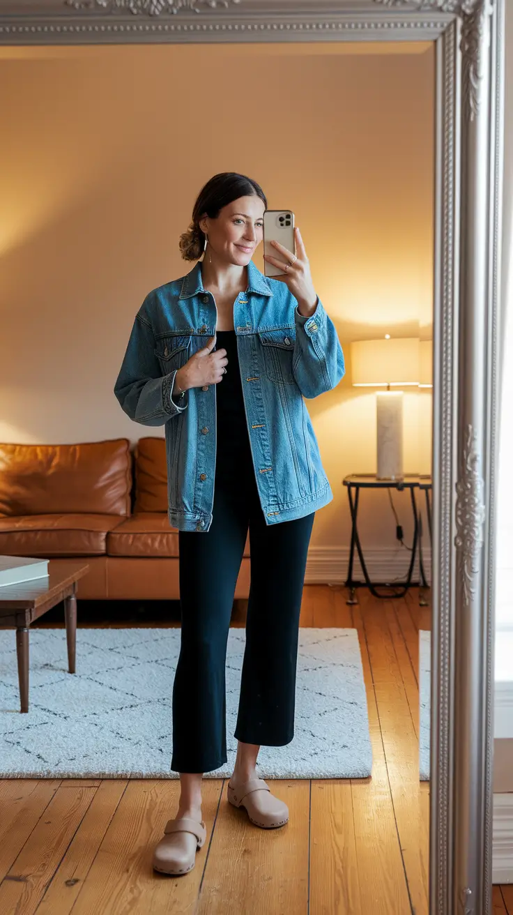 early fall outfits Denim Layers That Feel Fresh