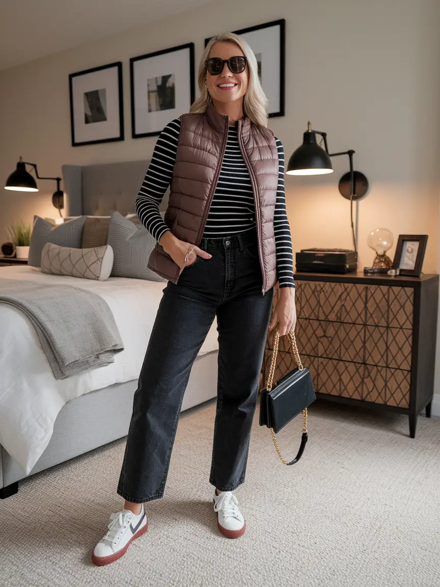 early fall outfits Sporty Structure with a Hint of Prep