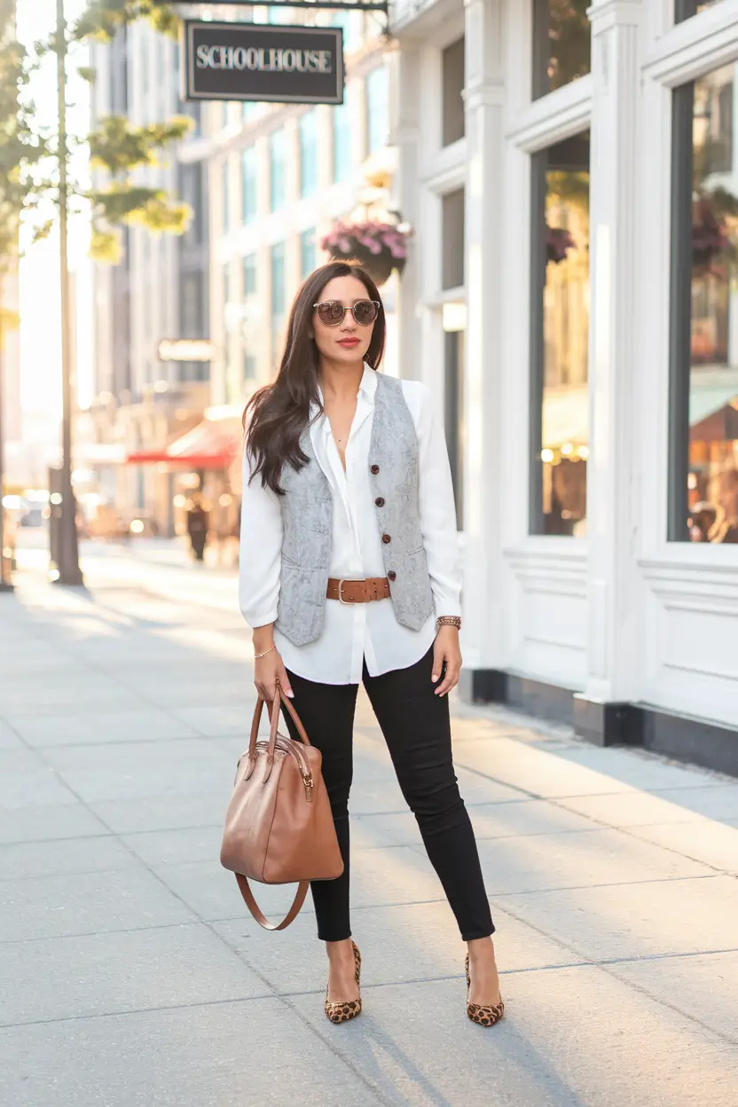 early fall outfits Smart Layers with a City Spin