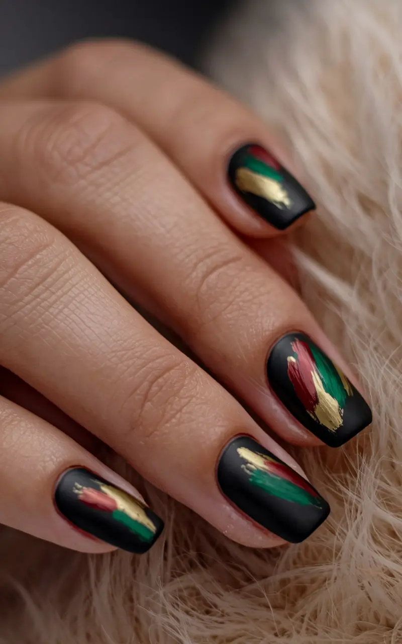 end of summer nails Bold Brushstrokes with Matte Edge