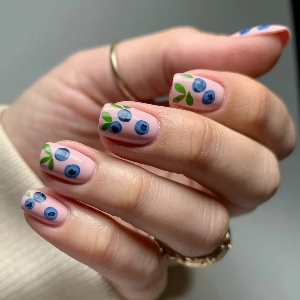 end of summer nails Playful Blueberry Minimalism