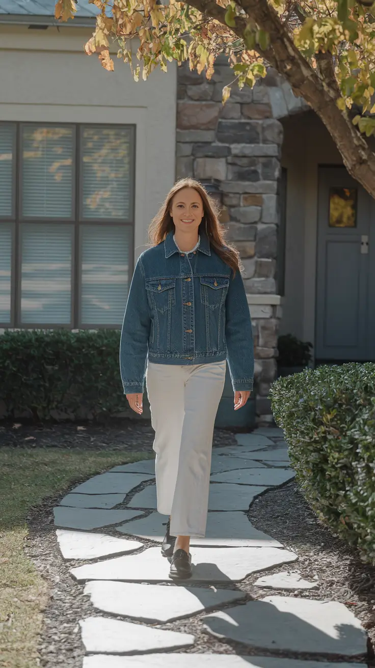 fall outfits for everyday Classic Denim and Cream Simplicity