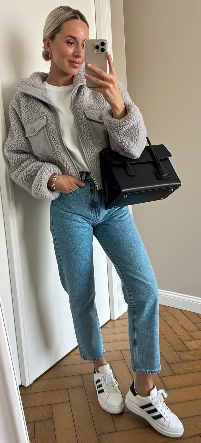 fall outfits for everyday Teddy Texture Meets Street Smart