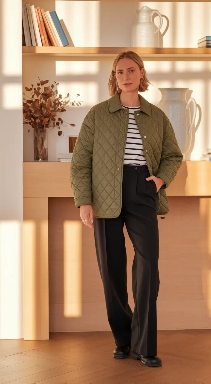 fall outfits for everyday Quilted Utility, But Make It Chic