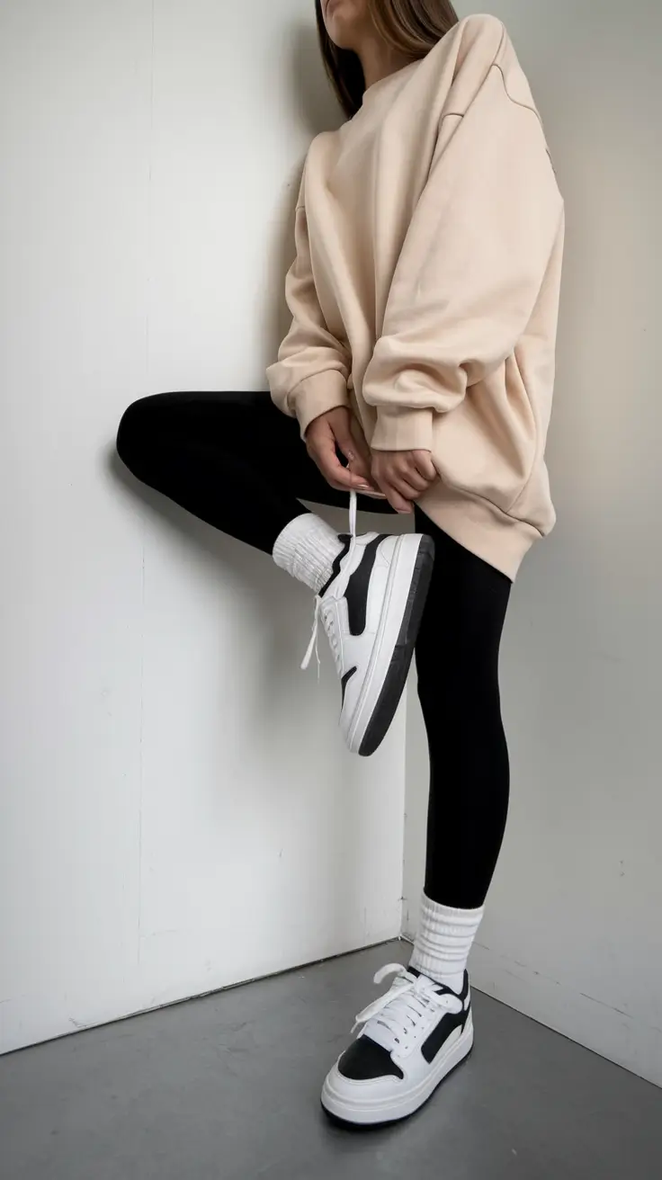 fall outfits with boots Soft Layers and Street-Ready Leggings