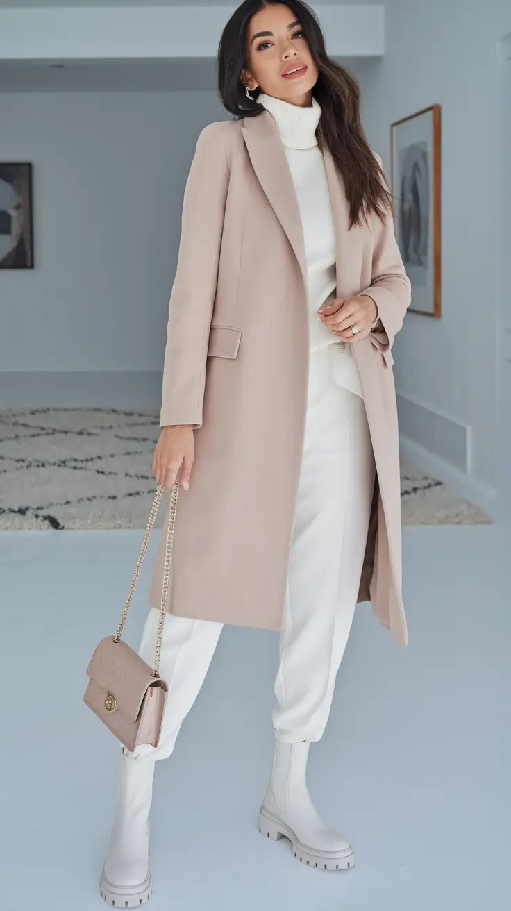 fall outfits with boots Ivory Layers for a Soft Statement
