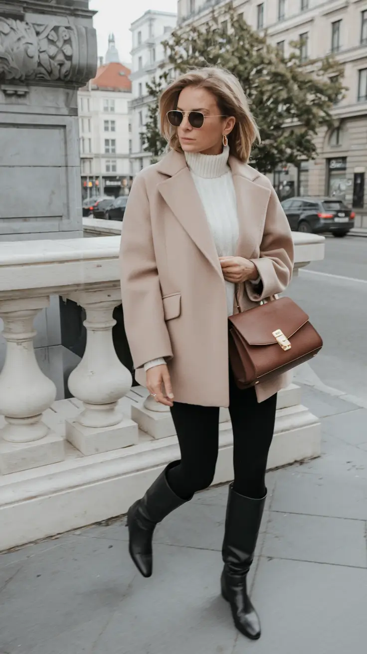 fall outfits with boots Structured Urban Classic with Riding Boots