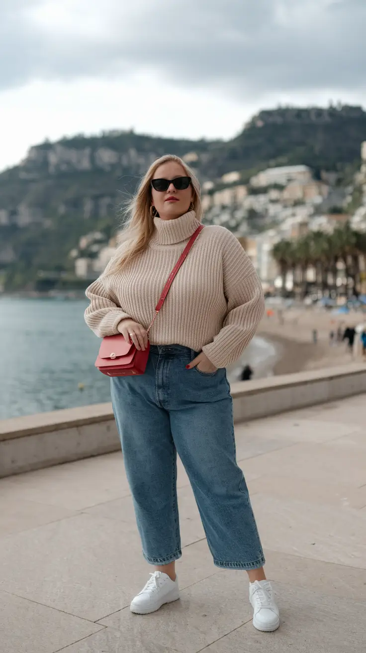 fall plus size fashion Parisian-Inspired Camel Elegance