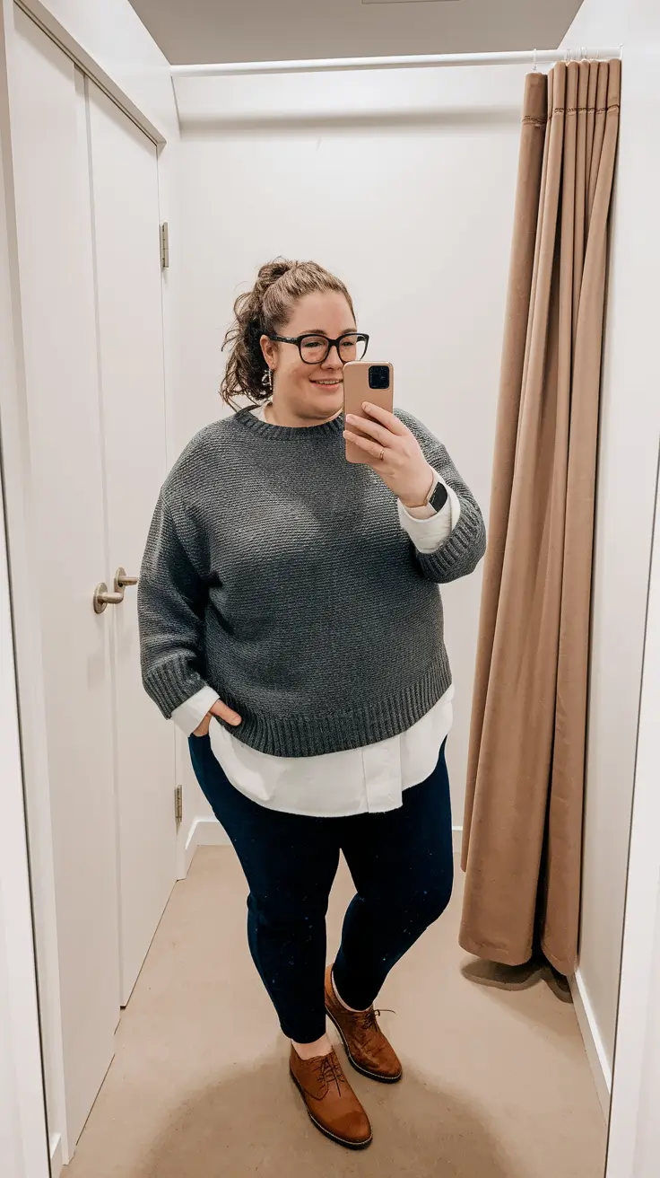 fall plus size fashion for women Smart & Sweet in Layered Knitwear