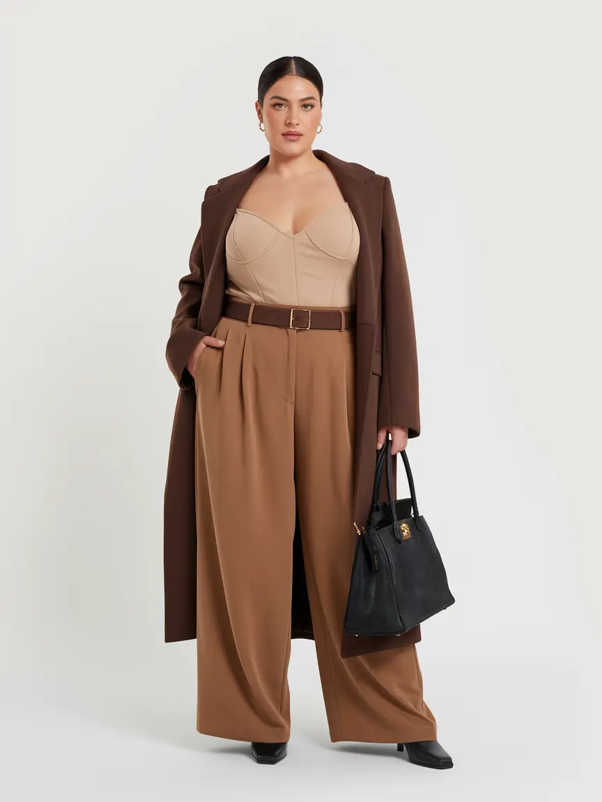 fall plus size fashion Mocha Statement Layers
