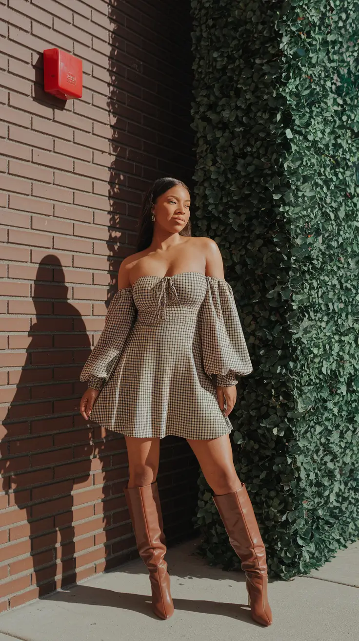fall birthday outfits Playful Checkered Chic