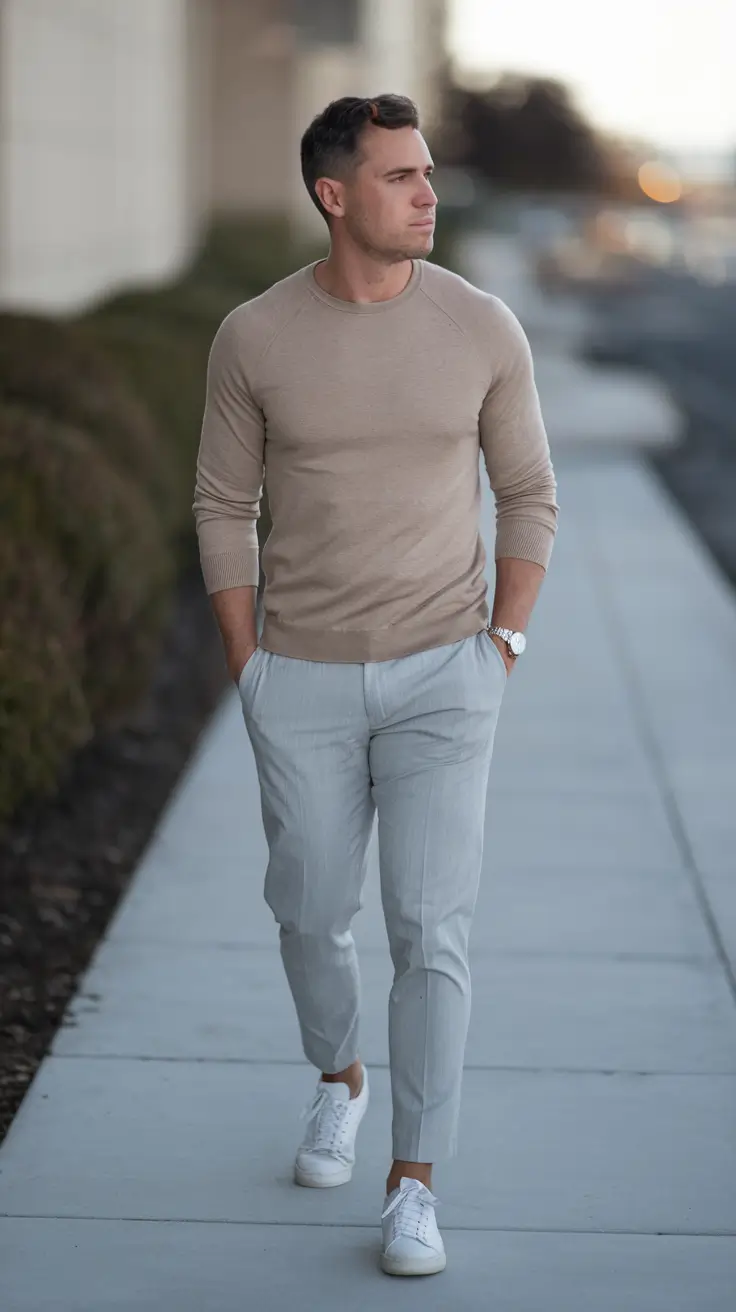fall business casual outfits for men 2025 Clean Neutrals for Transitional Weather