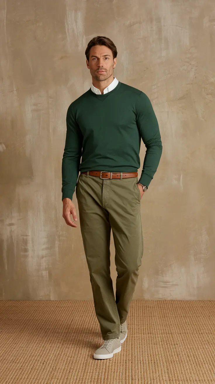 fall business casual outfits men Understated and Fresh in Green