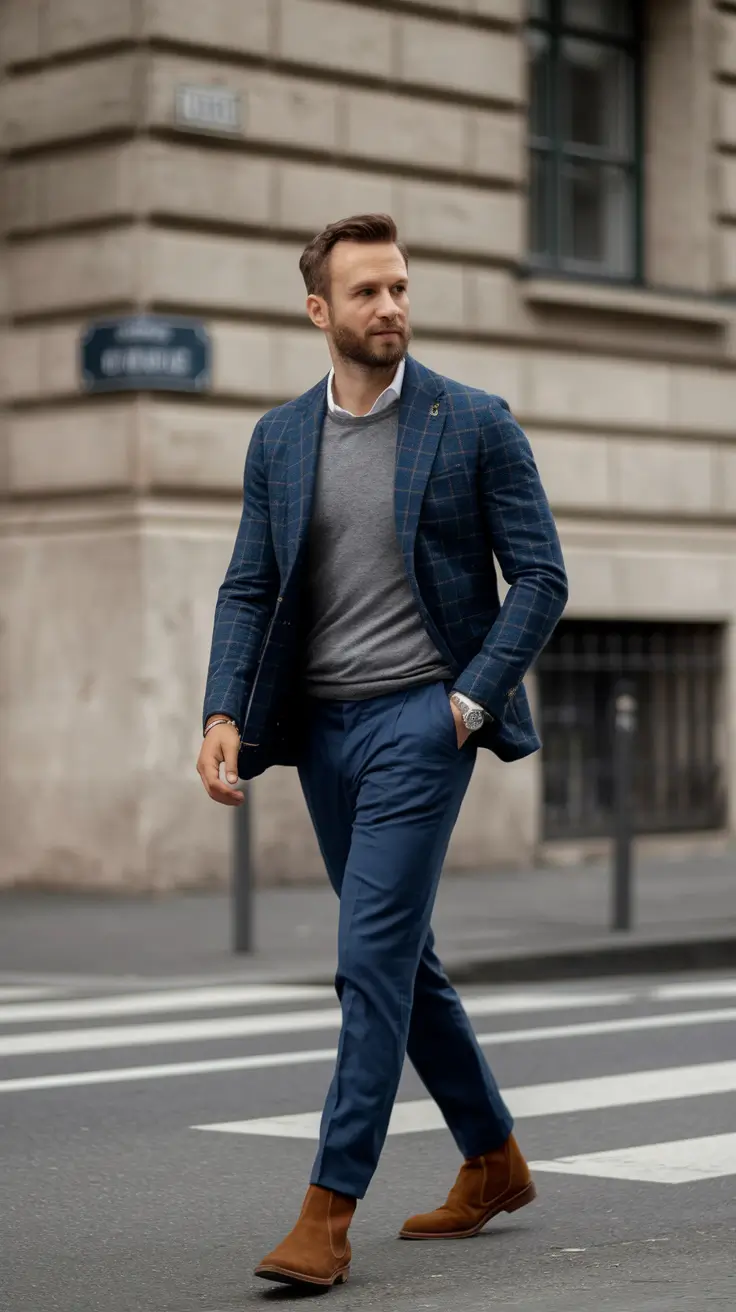 fall business casual outfits men Smart Layers with a Streetwise Edge