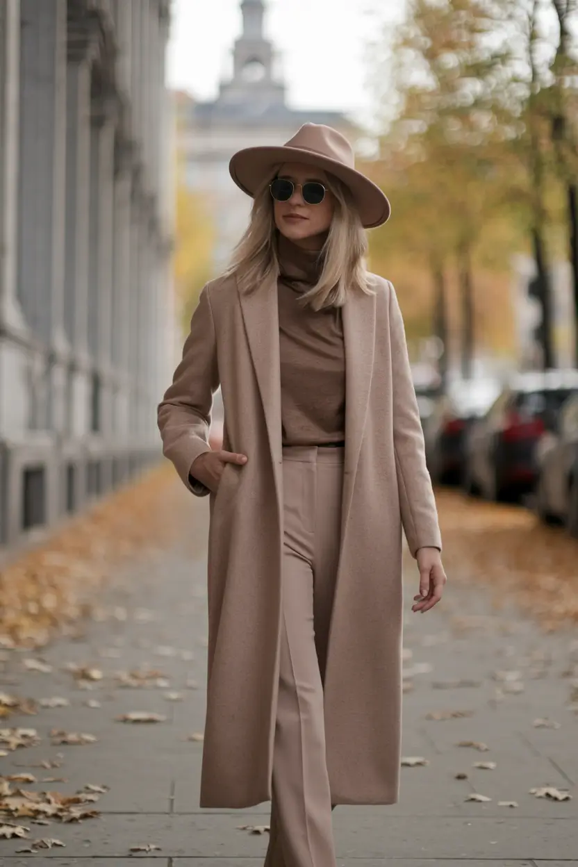 cute fall outfits for women classy Monochrome Magic in Dusty Rose