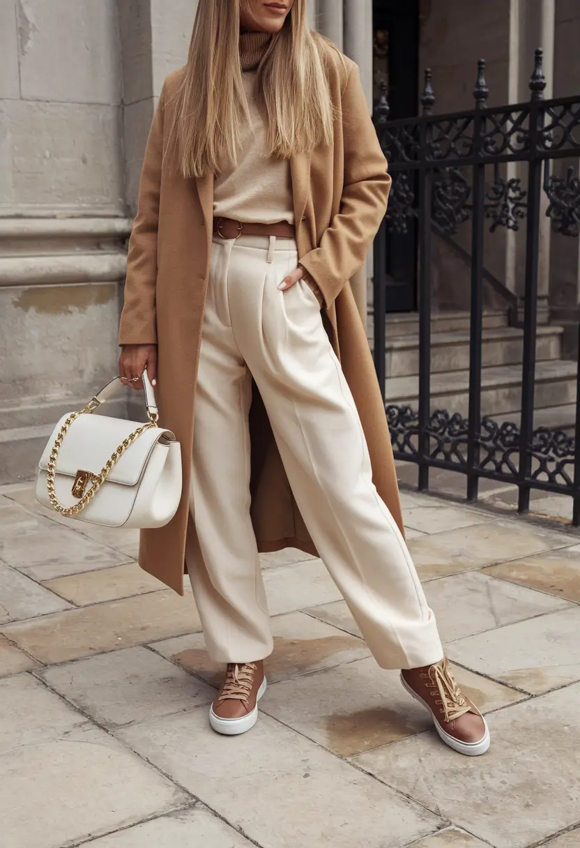 fall fashion outfits Monochrome Camel Confidence