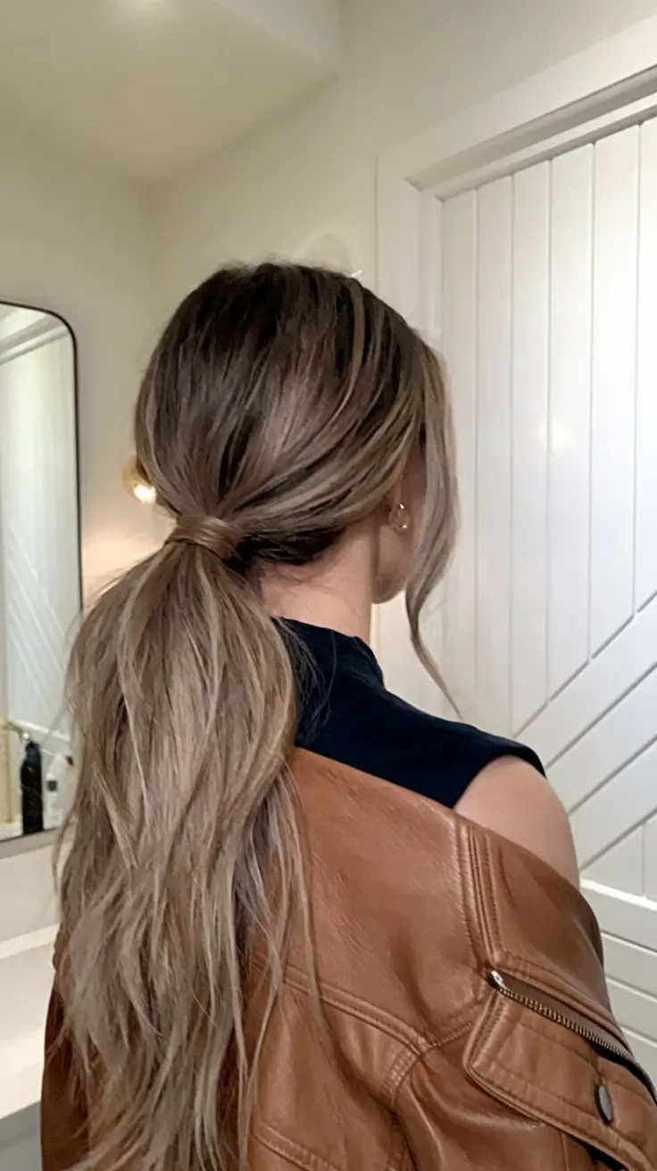 fall hairstyles for women Laidback Low Pony with Effortless Texture