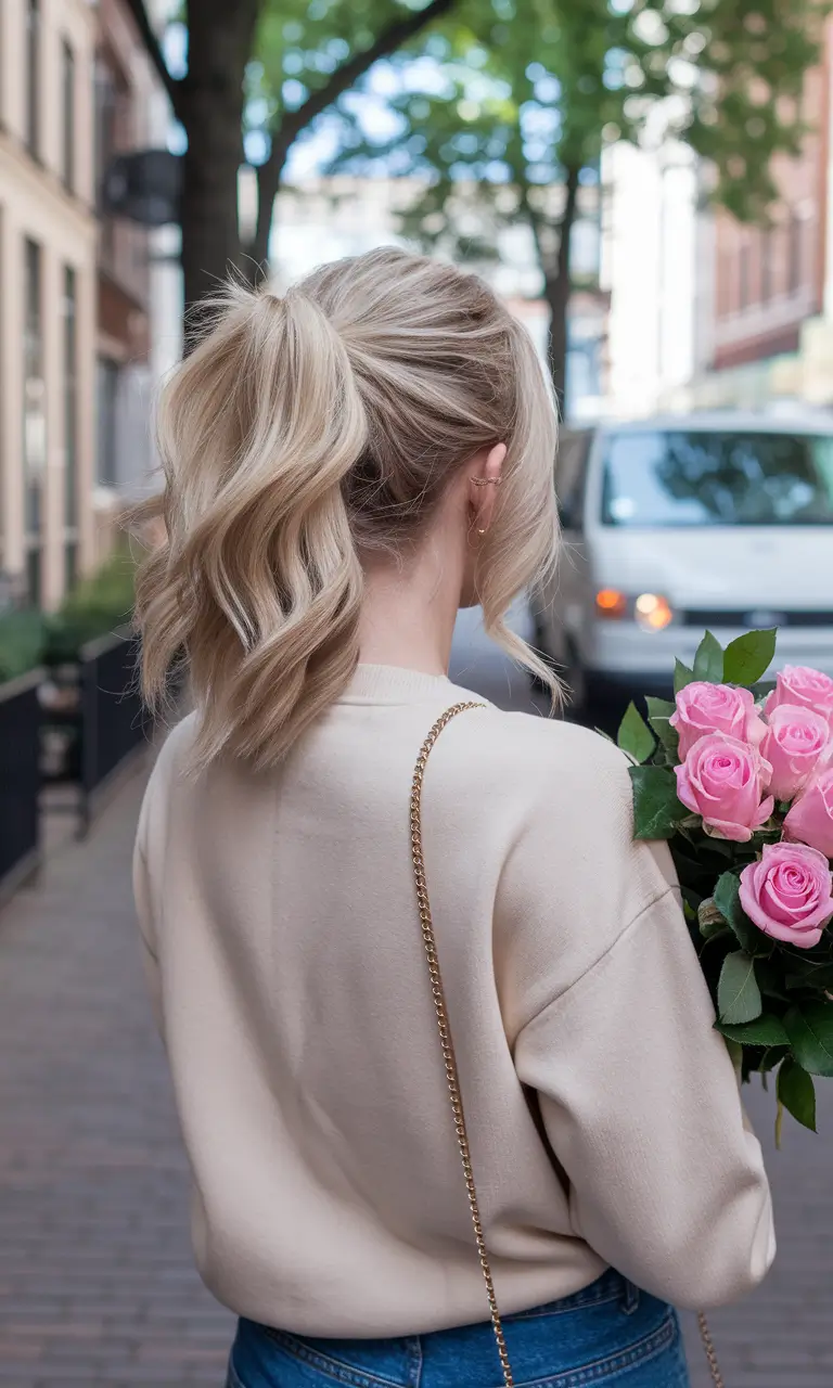 fall hairstyles for women Textured High Ponytail with Barrel Curls