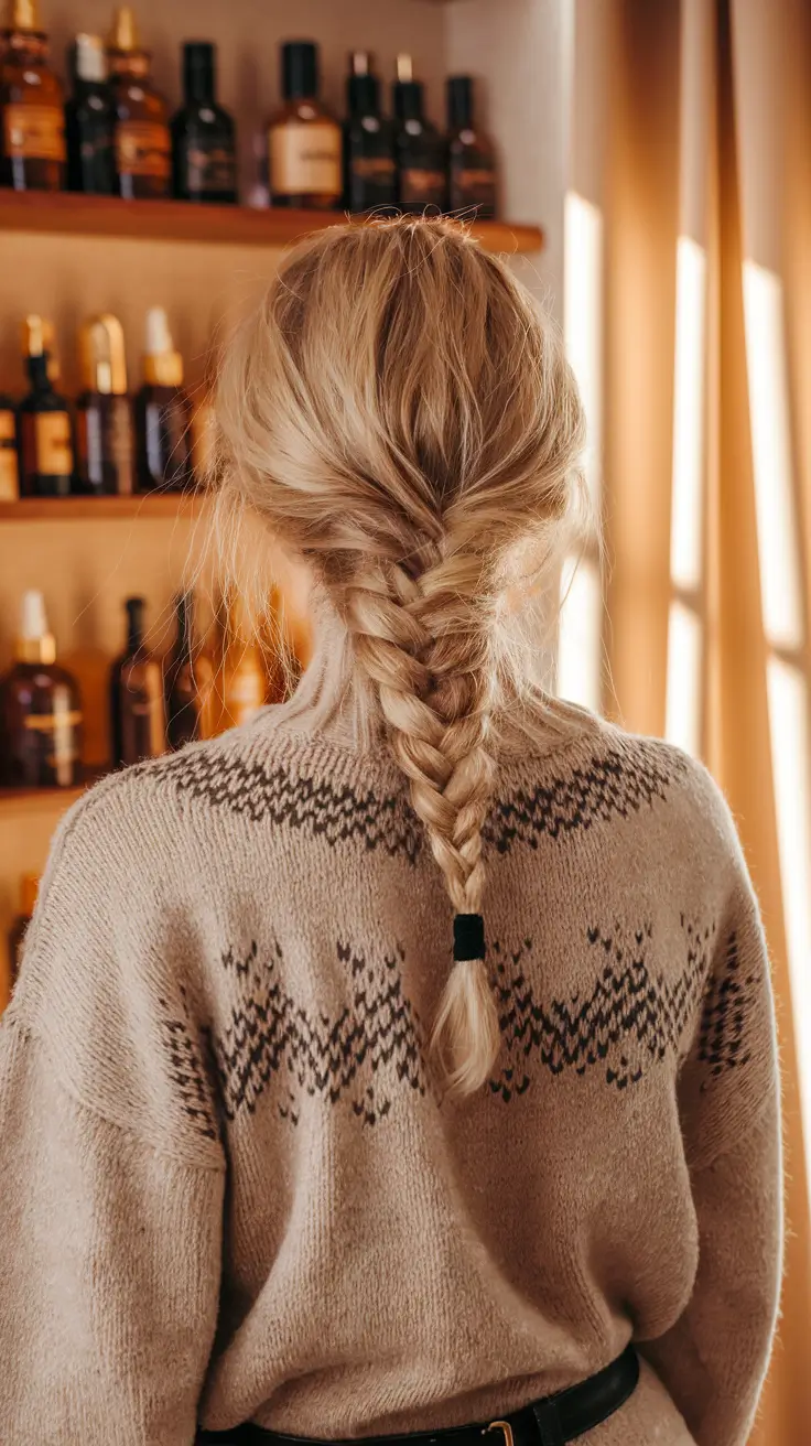 fall hairstyles for women Low Textured Braid with Cozy Volume