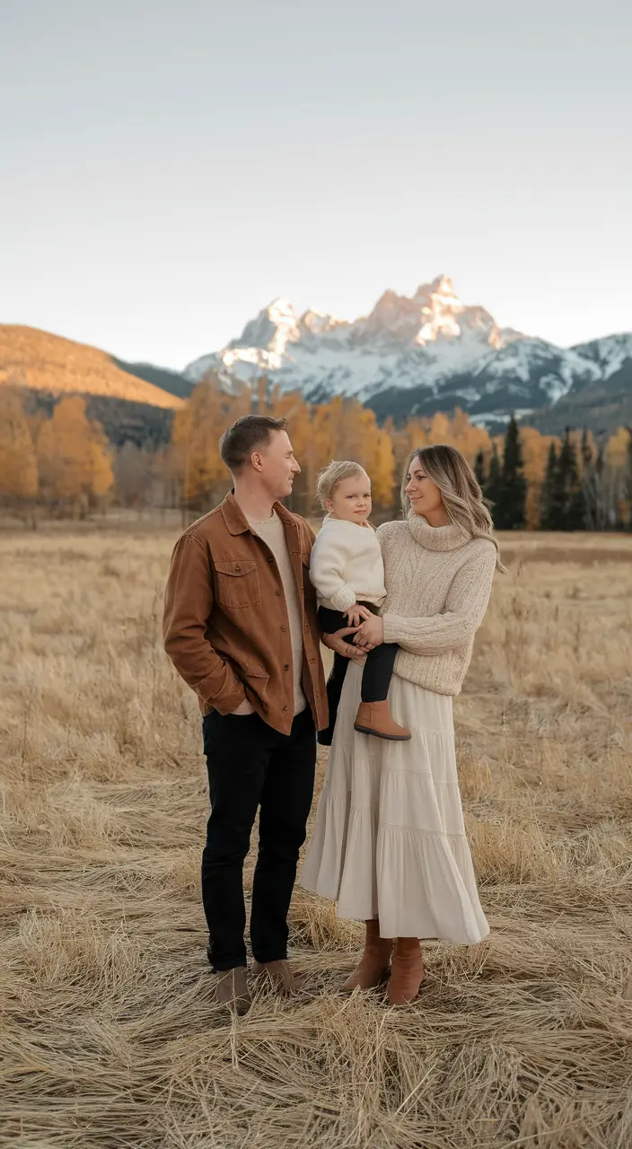 fall family pictures outfits Neutral Tones in the Mountains