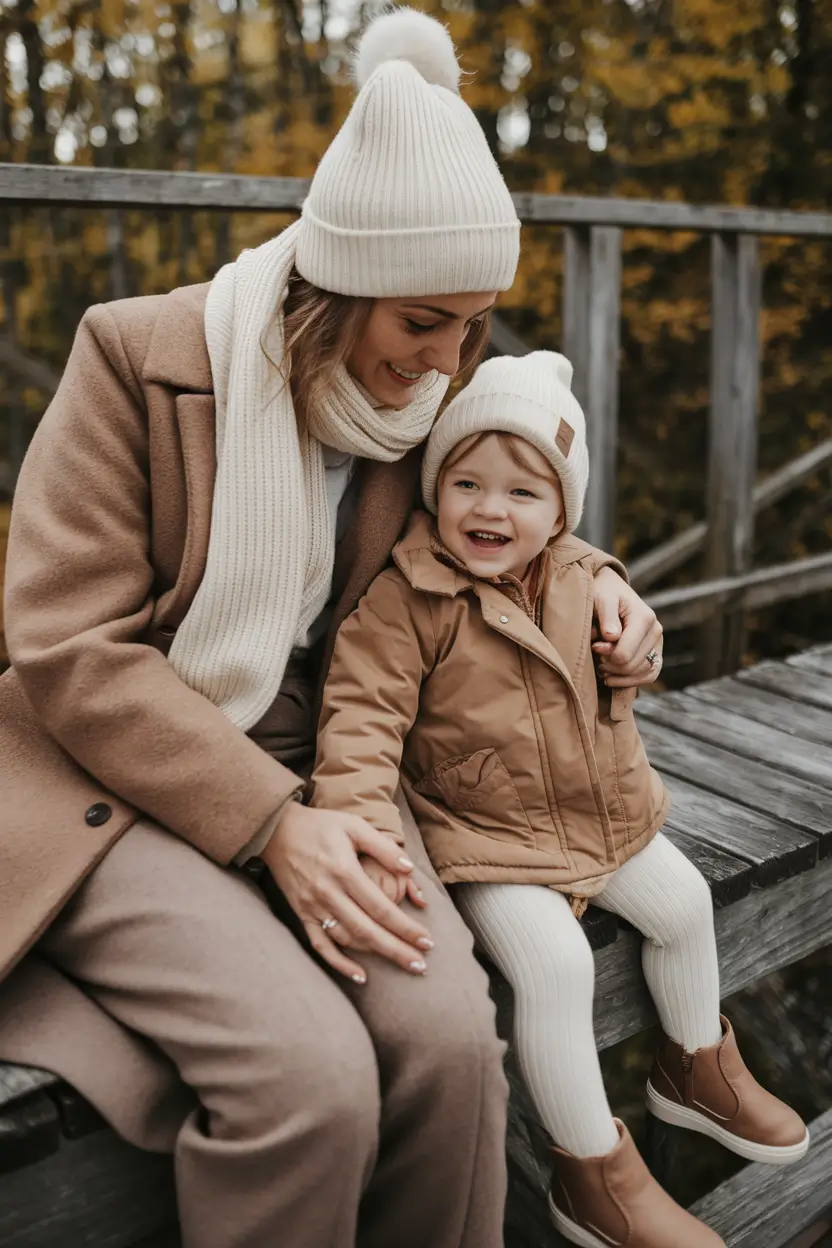 fall family pictures outfits Layered Knits and Ribbed Tights
