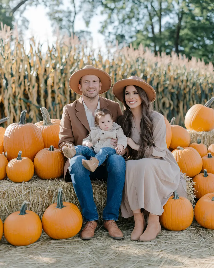fall family pictures outfits Pumpkin Patch in Earthy Neutrals