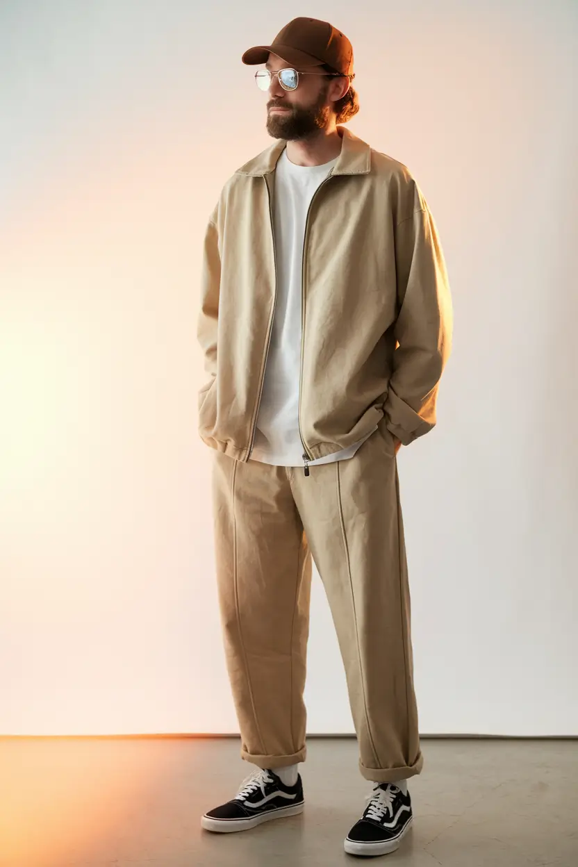 fall outfits for men Monochrome Earth Tones with a Minimalist Edge
