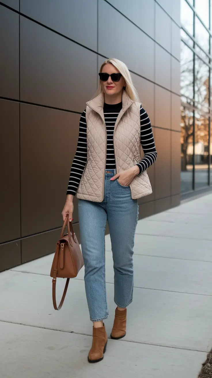 casual fall outfits for women Layered Utility with a Preppy Twist