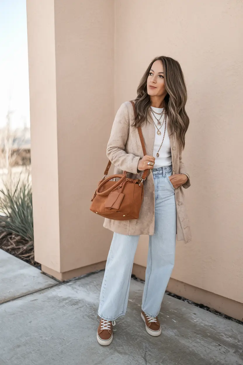 casual fall outfits for women Neutrals + Texture = Instant Polish