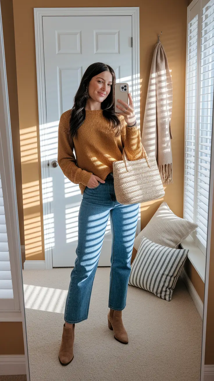 casual fall outfits for women The Pumpkin Spice Mood in Denim