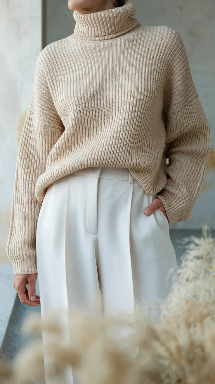 fall outfits for women over 40 Olive & Ivory: A Sophisticated Power Combo