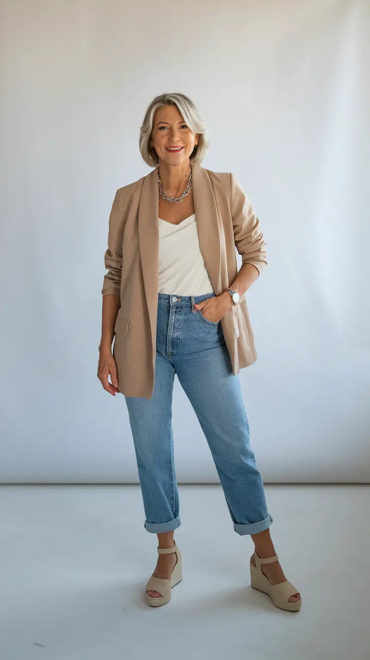 fall outfits for women over 40 Weekend Ease with a Polished Twist