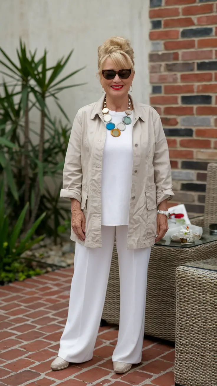 fall fashion women over 50 outfits Refined Neutrals with a Pop of Personality