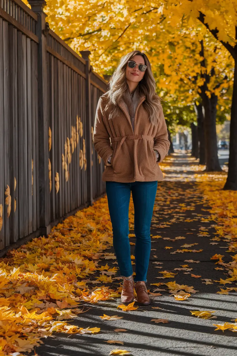 stylish fall outfits casual comfy Classic Americana in Autumn Leaves