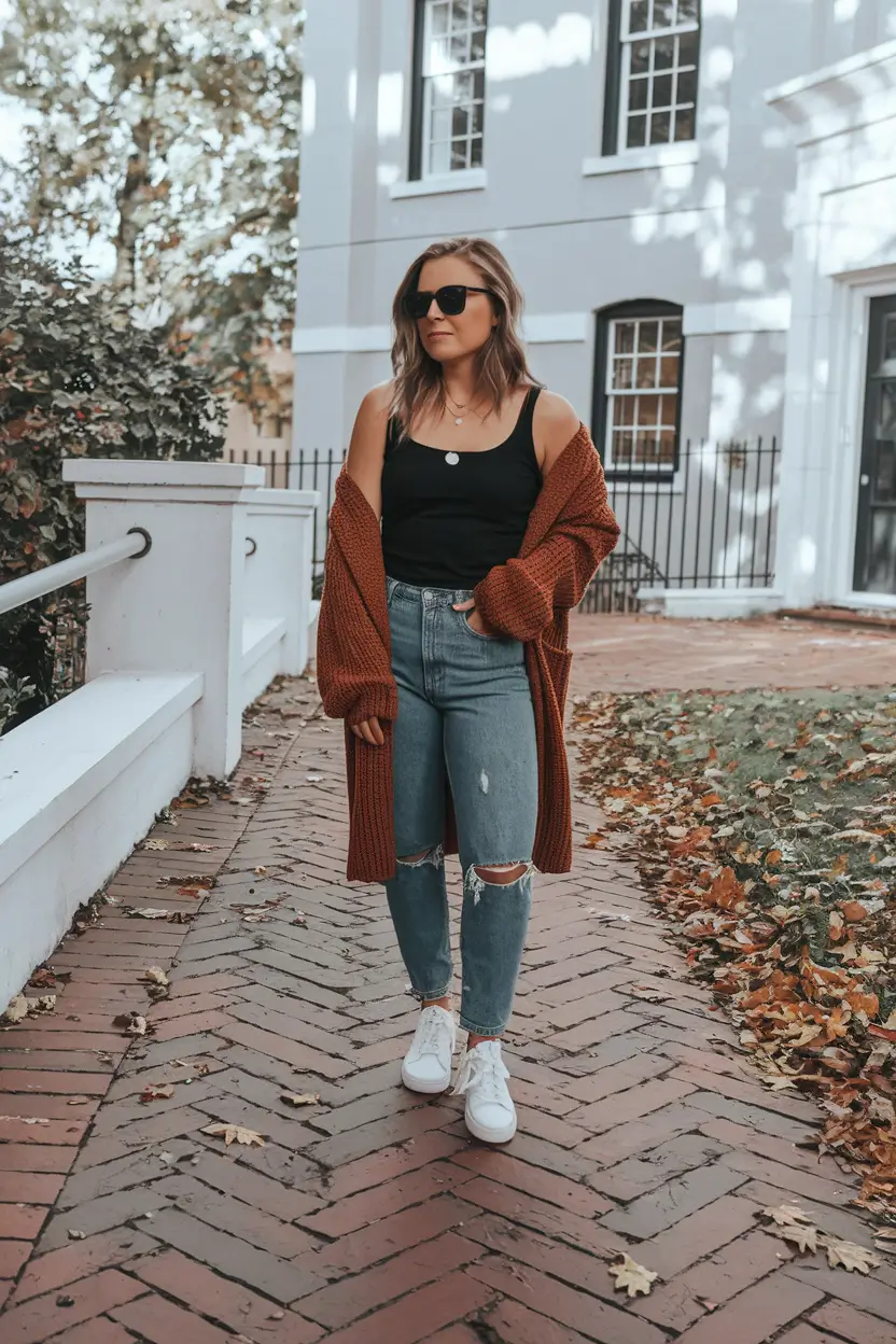 fall outfits ideas teen Textured Layers with Casual Cool
