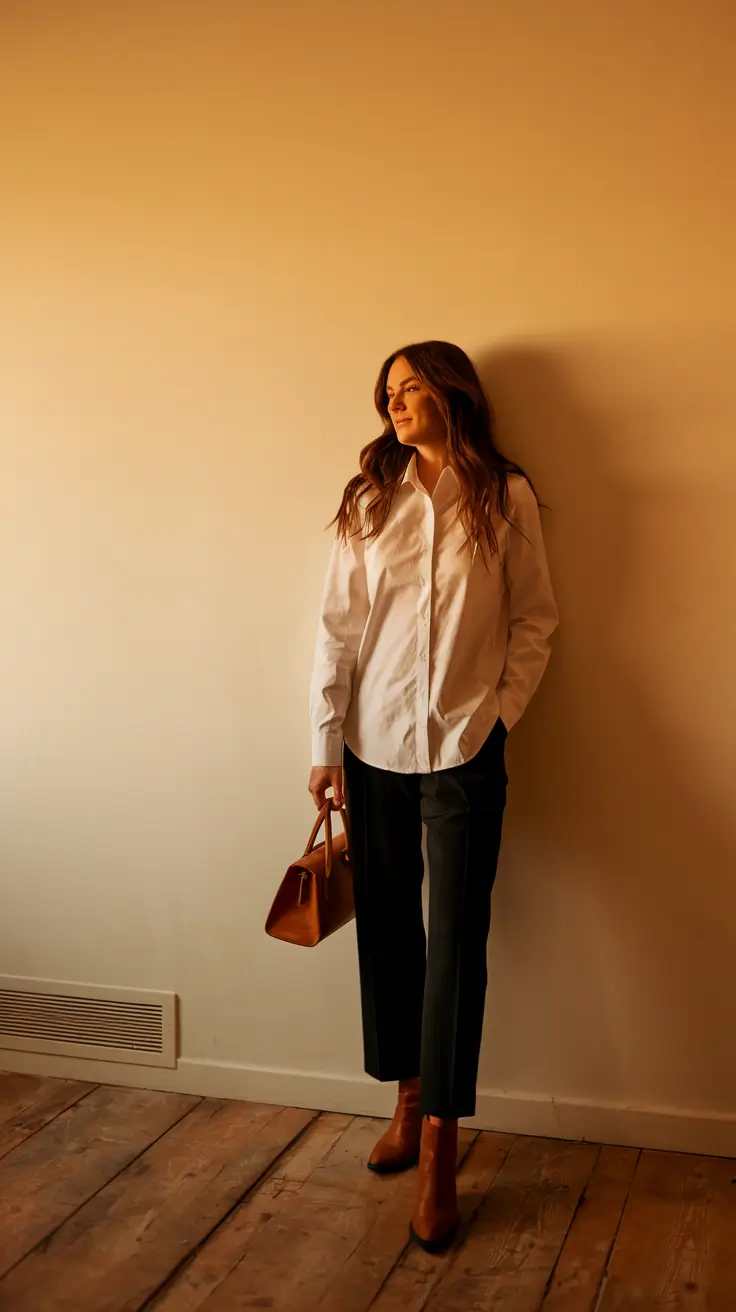 classy business casual The Power of a Crisp White Shirt