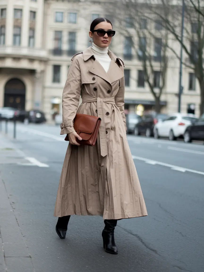 fall outfits latina women Effortless City Chic in Camel and Cream