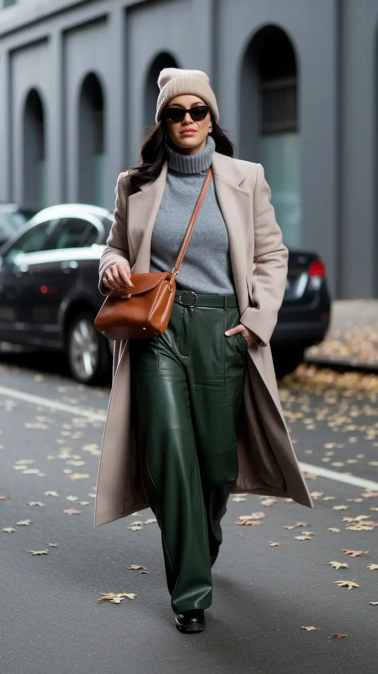 fall outfits latina women Power Neutrals with Leather Flair