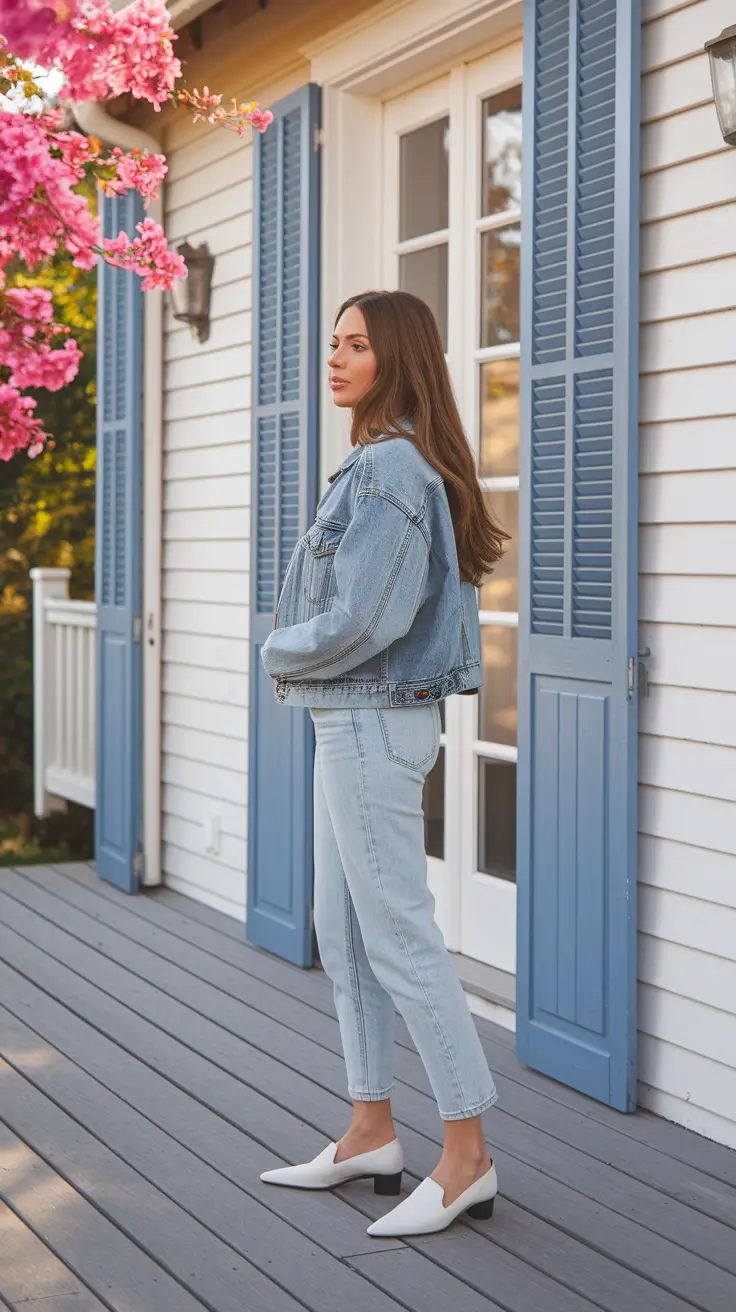 fall outfits with jeans Head-to-Toe Denim with a Sculpted Edge
