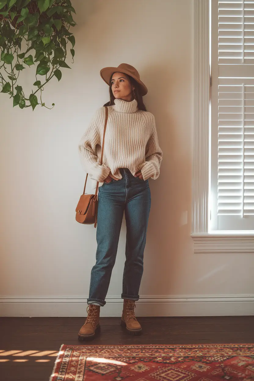 fall outfits with jeans Chunky Sweaters and Mountain Boots Energy