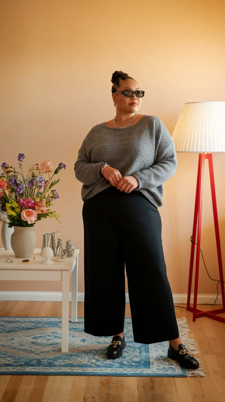fall plus size capsule wardrobe Slouchy Knit Comfort for Slow Mornings