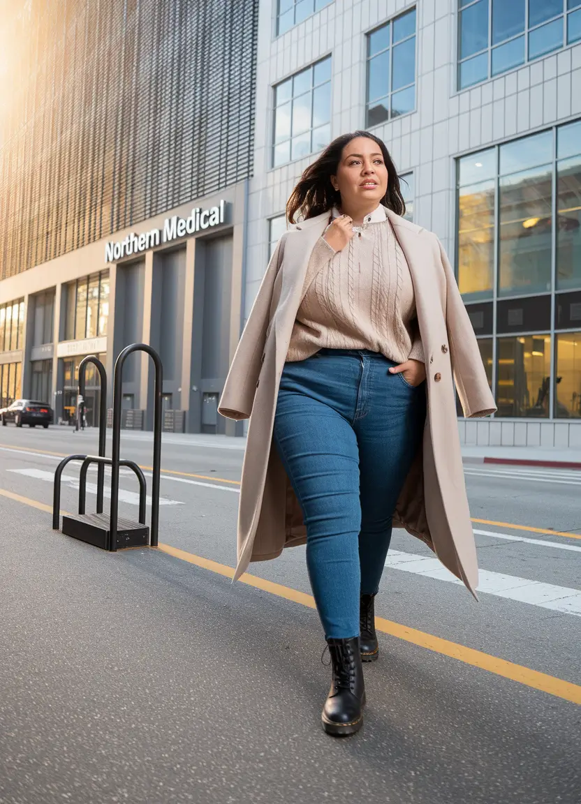 fall plus size capsule wardrobe Classic Layers for the Morning Commute