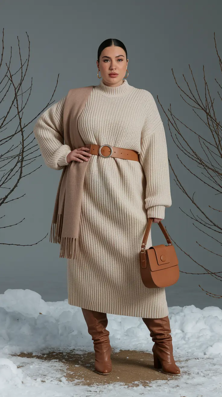 fall plus size capsule wardrobe Winter Texture and Tone, Elevated